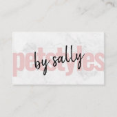 Carte De Visite Marbre blanc Moderne De Style Pétanque Rosée. (Devant)