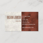 Carte De Visite Marbre blanc moderne et Initiales en cuivre Monogr (Dos)