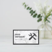 Carte De Visite Marbre blanc moderne Handyman Auto Réparation méca (Debout devant)