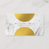 Carte De Visite Marbre Blanc Moderne & Or Chic Moderne (Devant)