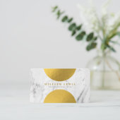 Carte De Visite Marbre Blanc Moderne & Or Chic Moderne (Debout devant)