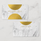 Carte De Visite Marbre blanc moderne & Or Moderne Chic (Devant / Derrière)
