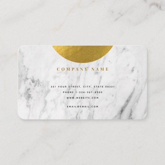 Carte De Visite Marbre blanc moderne & Or Moderne Chic (Dos)