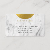 Carte De Visite Marbre blanc moderne & Or Moderne Chic (Dos)