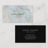 Carte De Visite Marbre blanc moderne Parties scintillant argent Ir (Devant / Derrière)