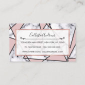 Carte De Visite Marbre blanc noir rose moderne géométrique (Dos)