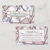 Carte De Visite Marbre blanc noir rose moderne géométrique (Devant / Derrière)