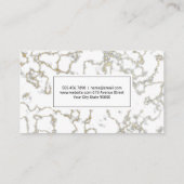 Carte De Visite Marbre blanc or | Agent immobilier (Dos)