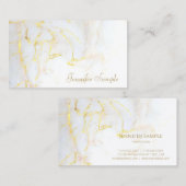 Carte De Visite Marbre blanc Or moderne tendance Élégant Modèle (Devant / Derrière)