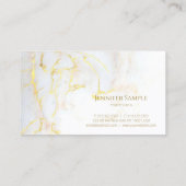 Carte De Visite Marbre blanc Or moderne tendance Élégant Modèle (Dos)