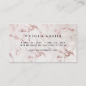 Carte De Visite Marbre blanc or rose Typographie simple (Dos)