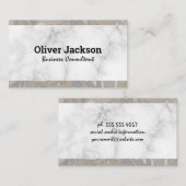 Carte De Visite Marbre blanc Palm Feuilles (Devant / Derrière)