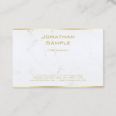 Carte De Visite Marbre blanc professionnel élégant tendance Gold T (Dos)