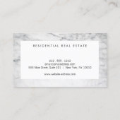 Carte De Visite Marbre blanc Réaltor Architecture Logo Moderne (Dos)