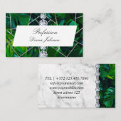 Carte De Visite Marbre blanc Rose noir Parties scintillant (Devant / Derrière)