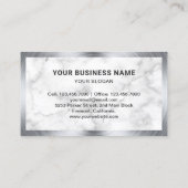 Carte De Visite Marbre blanc Roue Alignement Pneu de voiture Bouti (Dos)