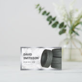 Carte De Visite Marbre blanc Roue Alignement Pneu de voiture Bouti (Debout devant)