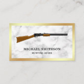 Carte De Visite Marbre blanc Shotgun Fusil Shop Gunsmith (Devant)