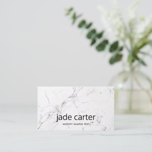 Carte De Visite Marbre blanc simple (Debout devant)