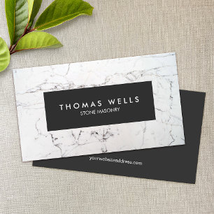Carte De Visite Marbre blanc Stonemason Architect