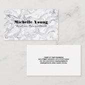 Carte De Visite Marbre blanc Texture moderne Arrière - plan (Devant / Derrière)