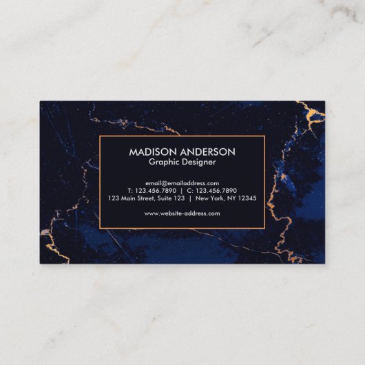 Carte De Visite Marbre bleu (Dos)