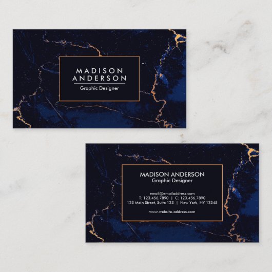 Carte De Visite Marbre bleu (Devant / Derrière)