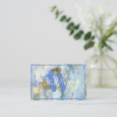 Carte de visite - Marbre Bleu Avec Veines Or (Debout devant)