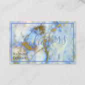 Carte de visite - Marbre Bleu Avec Veines Or (Dos)