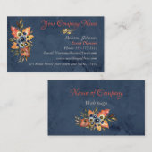 Carte De Visite Marbre bleu de l'organisateur d'événements (Devant / Derrière)