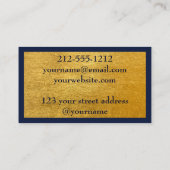 Carte De Visite Marbre bleu métallique métal brossé professionnel (Dos)