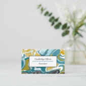 Carte De Visite Marbre bleu, noir et or    (Debout devant)