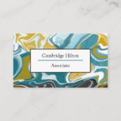 Carte De Visite Marbre bleu, noir et or    (Devant)