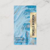 Carte De Visite Marbre bleu | Shimmer à huile d'or (Dos)