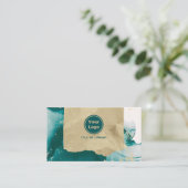 Carte De Visite Marbre bleu-vert et or (Debout devant)