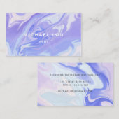 Carte De Visite Marbre Blue Lavander Luxe Iridescente (Devant / Derrière)
