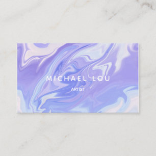 Carte De Visite Marbre Blue Lavander Luxe Iridescente