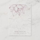 CARTE DE VISITE MARBRE BLUSH ROSE LOTUS SIMPLE ÉCRAN (Devant)