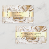 Carte De Visite Marbre Brown or blanc professionnel (Devant / Derrière)