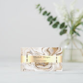 Carte De Visite Marbre Brown or blanc professionnel (Debout devant)