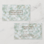 Carte De Visite Marbré Brown vert et blanc (Devant / Derrière)