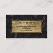 Carte De Visite Marbre chic de noir de typographie d'or de (Dos)