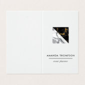 Carte De Visite Marbre chic et Foil géométrique (Extérieur déplié)