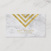 Carte De Visite Marbre chic et géométrique de Faux Gold (Devant)