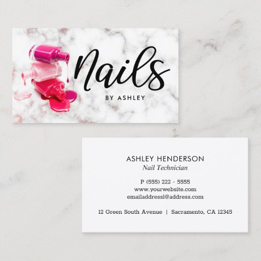 Carte De Visite Marbre Chic Nails (Devant / Derrière)