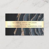 Carte De Visite Marbre de bande d'or noir professionnel (Dos)