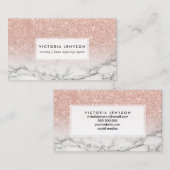 Carte De Visite Marbre de blanc d'ombre de parties scintillantes (Devant / Derrière)