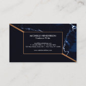 Carte De Visite Marbre de bleu marine (Dos)