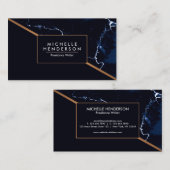Carte De Visite Marbre de bleu marine (Devant / Derrière)