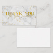 Carte De Visite Marbre de faux feuil d'or merci note (Devant / Derrière)